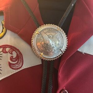 Silver Coin Bolo Tie